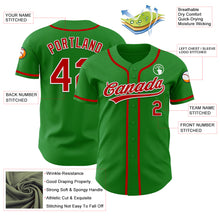 Charger l&#39;image dans la galerie, Custom Grass Green Red-White Authentic Baseball Jersey
