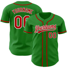 Charger l&#39;image dans la galerie, Custom Grass Green Red-White Authentic Baseball Jersey
