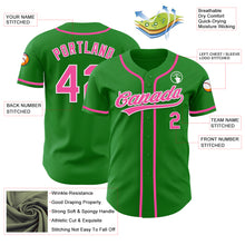 Charger l&#39;image dans la galerie, Custom Grass Green Pink-White Authentic Baseball Jersey
