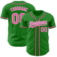 Charger l&#39;image dans la galerie, Custom Grass Green Pink-White Authentic Baseball Jersey
