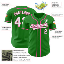 Загрузить изображение в средство просмотра галереи, Custom Grass Green White-Pink Authentic Baseball Jersey
