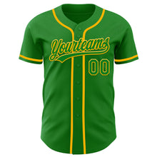 Laden Sie das Bild in den Galerie-Viewer, Custom Grass Green Gold Authentic Baseball Jersey
