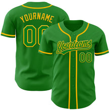 Laden Sie das Bild in den Galerie-Viewer, Custom Grass Green Gold Authentic Baseball Jersey
