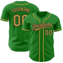 Laden Sie das Bild in den Galerie-Viewer, Custom Grass Green Old Gold-Black Authentic Baseball Jersey
