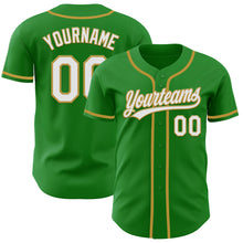 Charger l&#39;image dans la galerie, Custom Grass Green White-Old Gold Authentic Baseball Jersey
