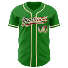 Charger l&#39;image dans la galerie, Custom Grass Green Vintage USA Flag-Cream Authentic Baseball Jersey
