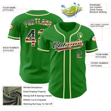 Charger l&#39;image dans la galerie, Custom Grass Green Vintage USA Flag-Cream Authentic Baseball Jersey
