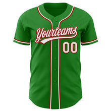 Charger l&#39;image dans la galerie, Custom Grass Green White-Red Authentic Baseball Jersey
