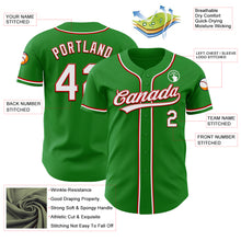 Charger l&#39;image dans la galerie, Custom Grass Green White-Red Authentic Baseball Jersey
