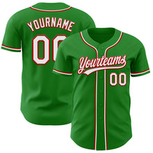 Загрузить изображение в средство просмотра галереи, Custom Grass Green White-Red Authentic Baseball Jersey
