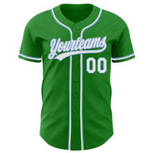 Загрузить изображение в средство просмотра галереи, Custom Grass Green White-Light Blue Authentic Baseball Jersey
