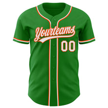 Laden Sie das Bild in den Galerie-Viewer, Custom Grass Green White-Orange Authentic Baseball Jersey
