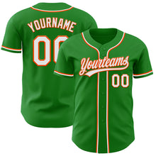 Laden Sie das Bild in den Galerie-Viewer, Custom Grass Green White-Orange Authentic Baseball Jersey
