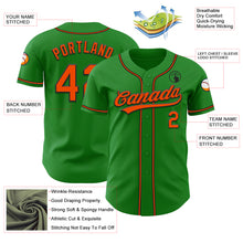 Загрузить изображение в средство просмотра галереи, Custom Grass Green Orange-Black Authentic Baseball Jersey
