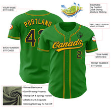 Laden Sie das Bild in den Galerie-Viewer, Custom Grass Green Black-Gold Authentic Baseball Jersey
