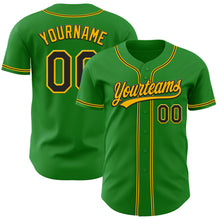 Charger l&#39;image dans la galerie, Custom Grass Green Black-Gold Authentic Baseball Jersey
