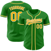 Charger l&#39;image dans la galerie, Custom Grass Green Gold-White Authentic Baseball Jersey
