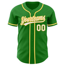 Загрузить изображение в средство просмотра галереи, Custom Grass Green White-Yellow Authentic Baseball Jersey
