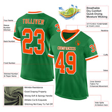 Загрузить изображение в средство просмотра галереи, Custom Grass Green Orange-White Mesh Authentic Throwback Football Jersey
