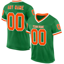 Загрузить изображение в средство просмотра галереи, Custom Grass Green Orange-White Mesh Authentic Throwback Football Jersey
