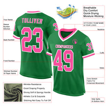 Charger l&#39;image dans la galerie, Custom Grass Green Pink-White Mesh Authentic Throwback Football Jersey
