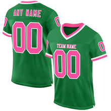 Charger l&#39;image dans la galerie, Custom Grass Green Pink-White Mesh Authentic Throwback Football Jersey
