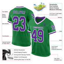 Charger l&#39;image dans la galerie, Custom Grass Green Purple-White Mesh Authentic Throwback Football Jersey
