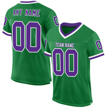 Charger l&#39;image dans la galerie, Custom Grass Green Purple-White Mesh Authentic Throwback Football Jersey
