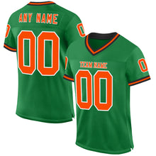 Charger l&#39;image dans la galerie, Custom Grass Green Orange-Black Mesh Authentic Throwback Football Jersey
