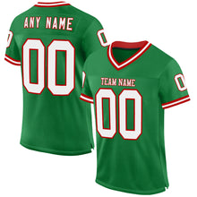 Загрузить изображение в средство просмотра галереи, Custom Grass Green White-Red Mesh Authentic Throwback Football Jersey
