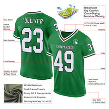 Загрузить изображение в средство просмотра галереи, Custom Grass Green White-Black Mesh Authentic Throwback Football Jersey
