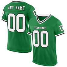 Загрузить изображение в средство просмотра галереи, Custom Grass Green White-Black Mesh Authentic Throwback Football Jersey
