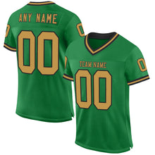 Загрузить изображение в средство просмотра галереи, Custom Grass Green Old Gold-Black Mesh Authentic Throwback Football Jersey
