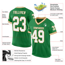 Charger l&#39;image dans la galerie, Custom Grass Green White-Old Gold Mesh Authentic Throwback Football Jersey
