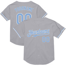 Charger l&#39;image dans la galerie, Custom Gray Light Blue-White Mesh Authentic Throwback Baseball Jersey
