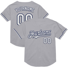 Charger l&#39;image dans la galerie, Custom Gray White-Navy Mesh Authentic Throwback Baseball Jersey
