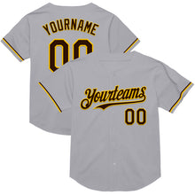 Charger l&#39;image dans la galerie, Custom Gray Brown-Yellow Mesh Authentic Throwback Baseball Jersey
