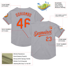 Charger l&#39;image dans la galerie, Custom Gray Orange-Powder Blue Mesh Authentic Throwback Baseball Jersey
