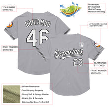 Charger l&#39;image dans la galerie, Custom Gray White-Black Mesh Authentic Throwback Baseball Jersey
