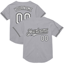 Charger l&#39;image dans la galerie, Custom Gray White-Black Mesh Authentic Throwback Baseball Jersey
