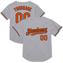 Charger l&#39;image dans la galerie, Custom Gray Orange-Black Mesh Authentic Throwback Baseball Jersey
