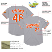 Charger l&#39;image dans la galerie, Custom Gray Orange-White Mesh Authentic Throwback Baseball Jersey
