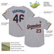 Load image into Gallery viewer, Custom Gray Black Powder Blue-Orange Mesh Authentic Throwback Baseball Jersey
