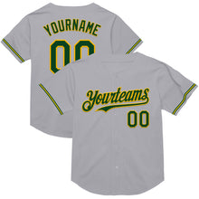 Charger l&#39;image dans la galerie, Custom Gray Green-Gold Mesh Authentic Throwback Baseball Jersey
