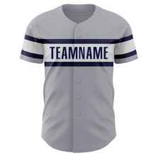 Загрузить изображение в средство просмотра галереи, Custom Gray Navy-White Authentic Baseball Jersey
