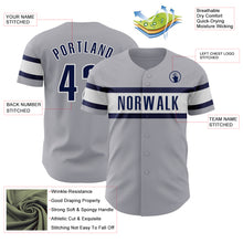 Загрузить изображение в средство просмотра галереи, Custom Gray Navy-White Authentic Baseball Jersey
