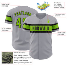 Загрузить изображение в средство просмотра галереи, Custom Gray Neon Green-Black Authentic Baseball Jersey
