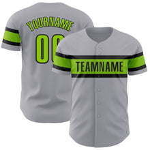 Загрузить изображение в средство просмотра галереи, Custom Gray Neon Green-Black Authentic Baseball Jersey
