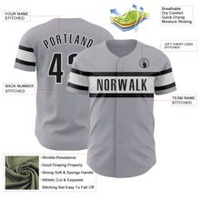 Загрузить изображение в средство просмотра галереи, Custom Gray Black-White Authentic Baseball Jersey
