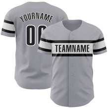 Загрузить изображение в средство просмотра галереи, Custom Gray Black-White Authentic Baseball Jersey
